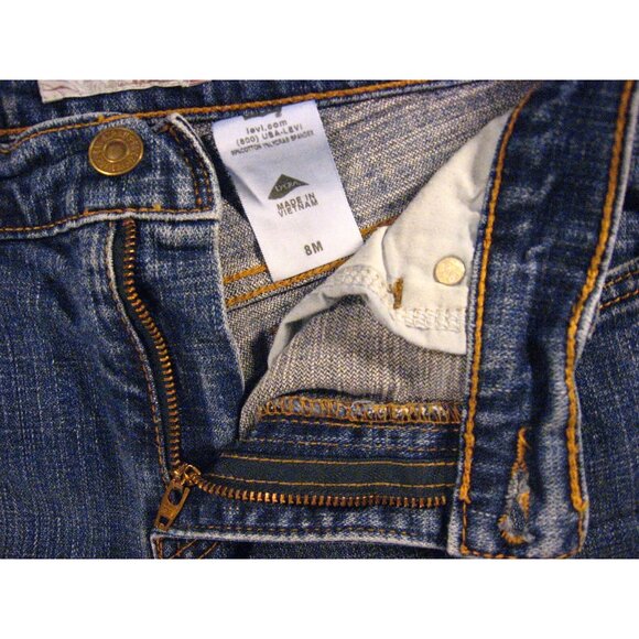 LEVIS 505 CUTOFF JEANS SHORTS Womans 8 Blue Denim Red Tab Daisy Dukes Athletic - Picture 4 of 9